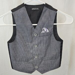 Kids Gray Pinstripe Vest